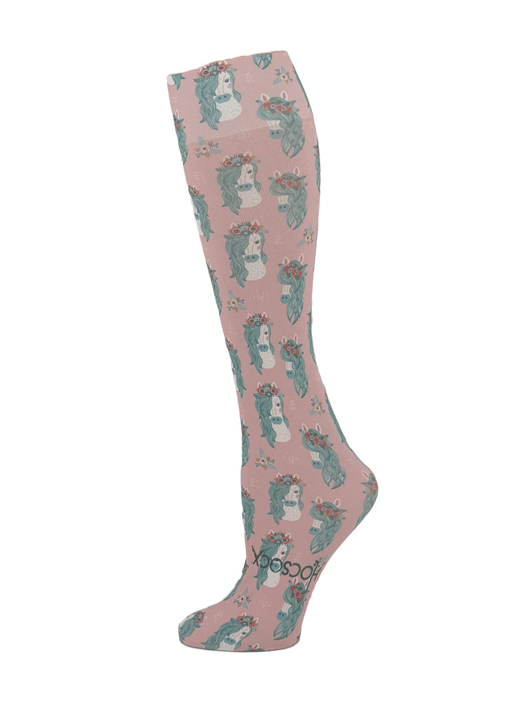 Boho Horse Sock - Pink and Red