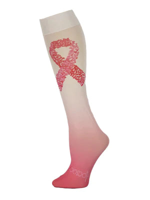 Pink Ribbon of Hearts Sock